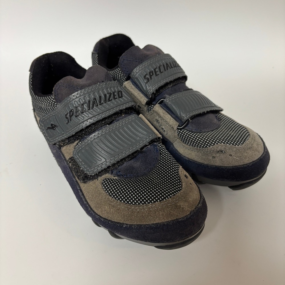 Specialized Mountain Bike Shoes Navy Grey Suede Mesh SPD‎ Cleats EU 36